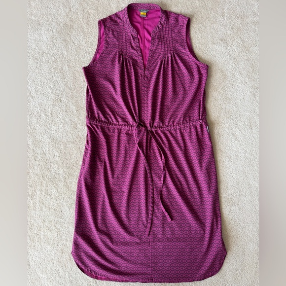 Eddie Bauer Dresses & Skirts - Eddie Bauer Magenta and Black Patterned Sleeveless Dress